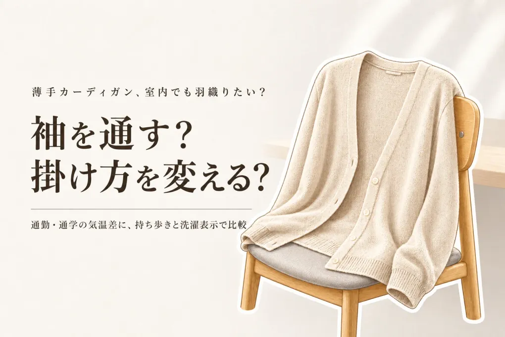 【春の新生活前】薄手カーディガンと大判ストールはどっち？たたみやすさ・洗濯表示・室内の羽織りやすさで選ぶ